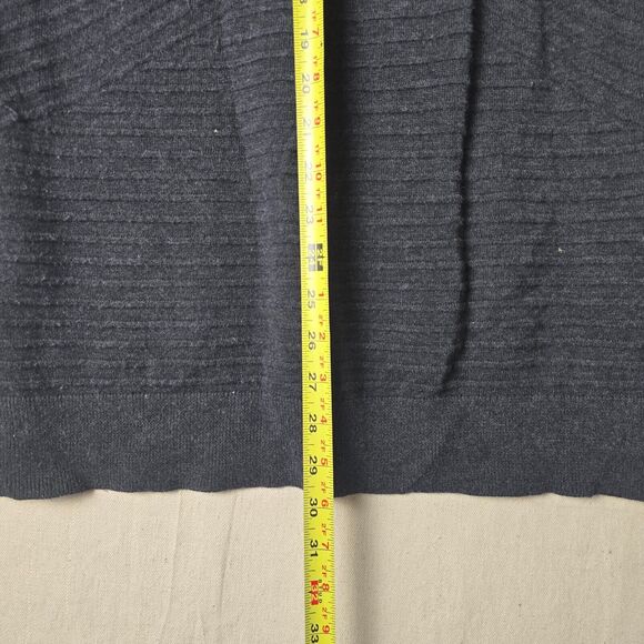 Caslon Women's Medium Charcoal Cotton Knit Stretch Sweater Dress‎ - Picture 5 of 14